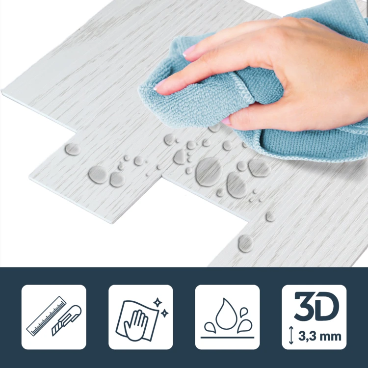 Zelfklevende 3D-wandpanelen met houteffect, 4 stuks