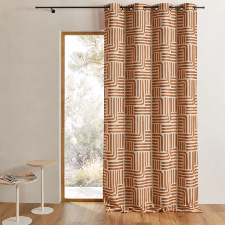 Rideau à oeillets tamisant jacquard