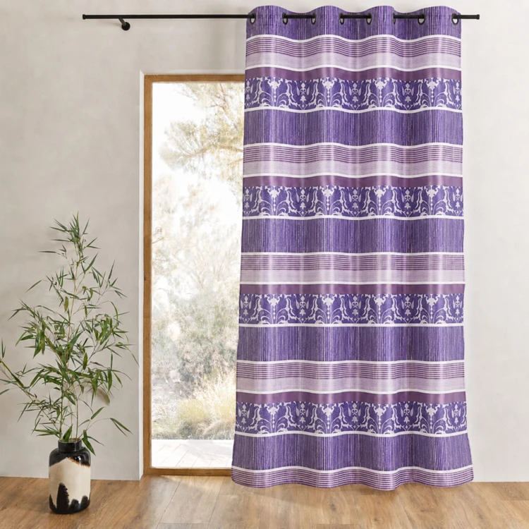 Rideau en jacquard à rayures horizontales colorées