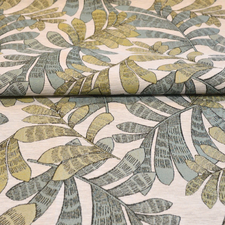 Cortina de screen jacquard con motivos vegetales