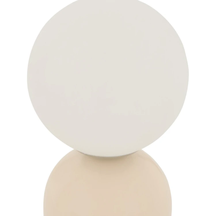 Lampe à poser avec globe opalin et base en acier