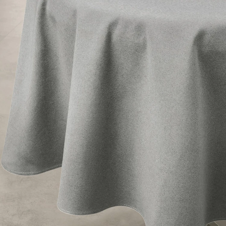 Nappe déperlante anti-taches effet lin pour table ronde