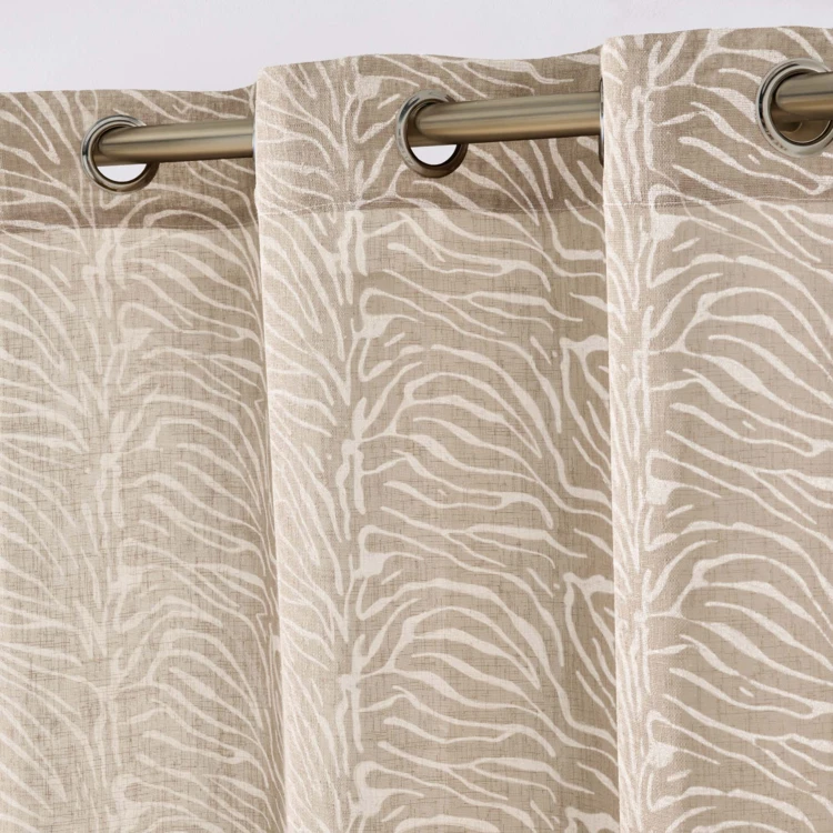 Voilage tamisant à œillets en voile tissé à motif zébré