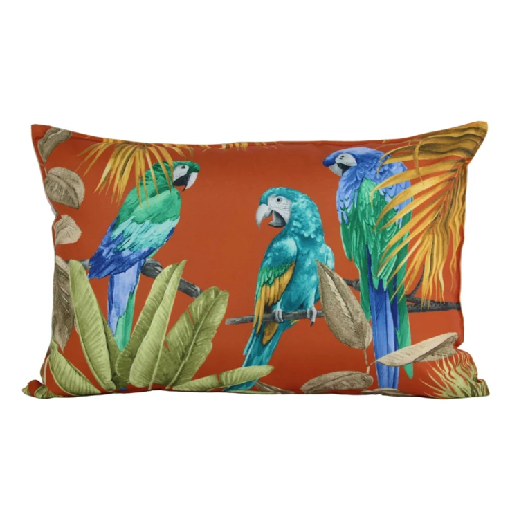 Coussin extérieur à motif perroquet