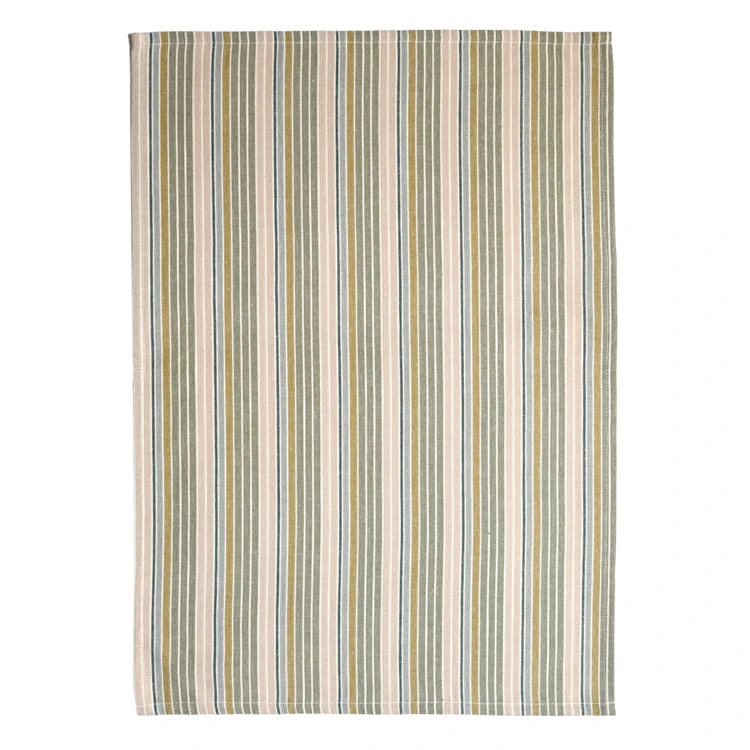 Paño de cocina de algodón con rayas tejidas