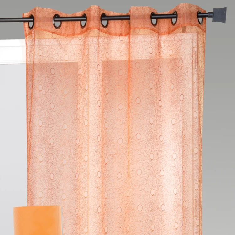 Voilage organza gribouillis et bulles brodée