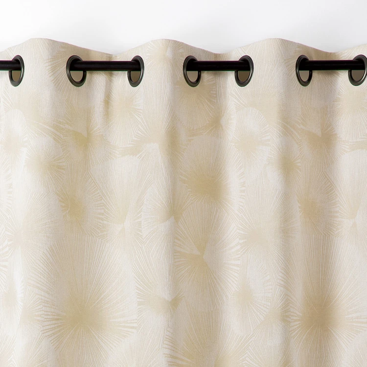Rideau jacquard motif soleil à oeillets