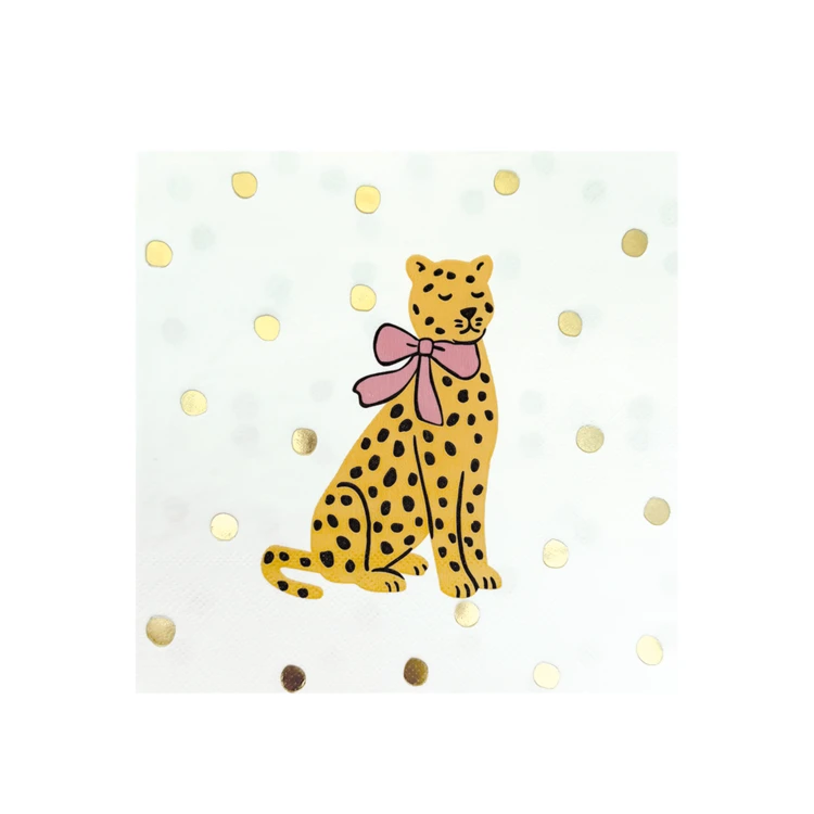 Papierservietten mit Leoparden-Schleifenmuster - 20er-Set