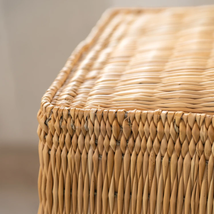 Banc en paille tressée fait main