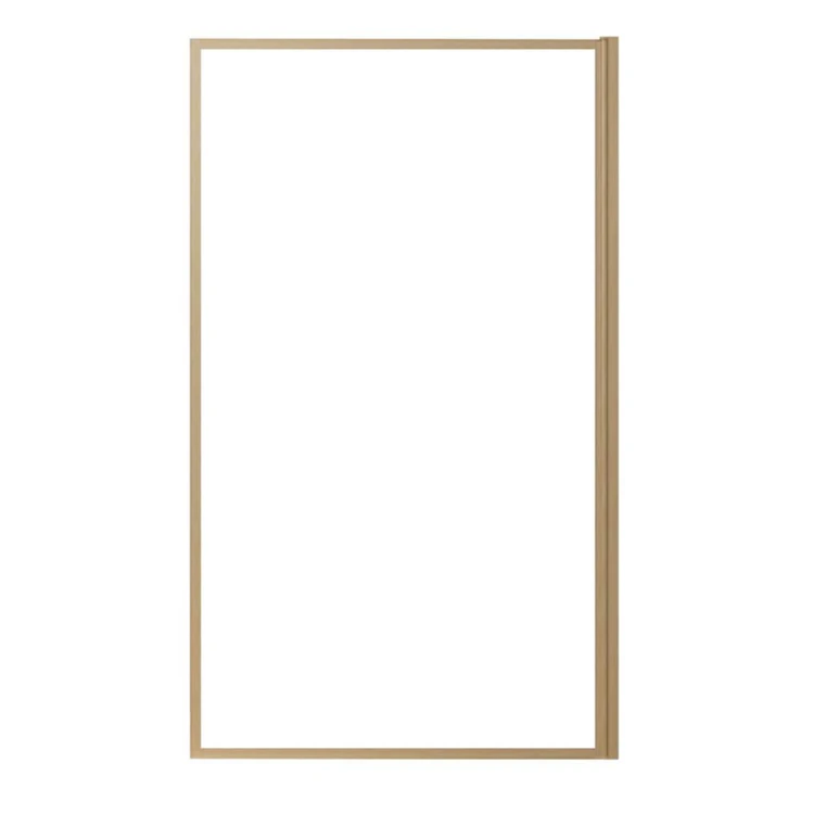 Pare-baignoire rabattable en verre trempé avec cadre aluminium effet bois