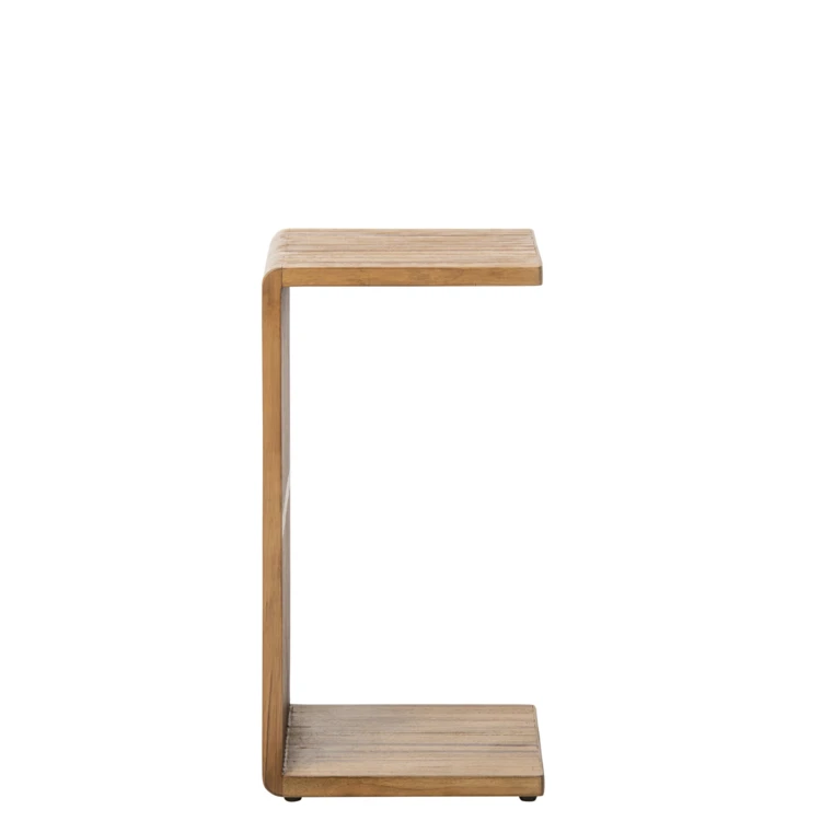 TABLE D'APPOINT À LATTES BOIS RECYCLÉ NOIR