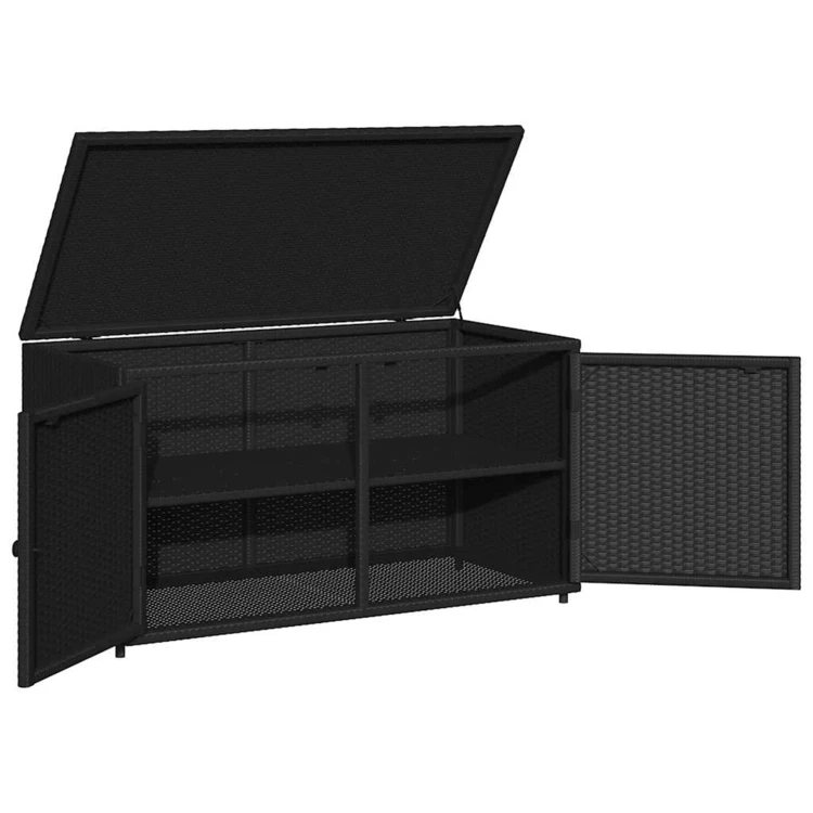 Armoire de jardin en résine tressée avec double porte