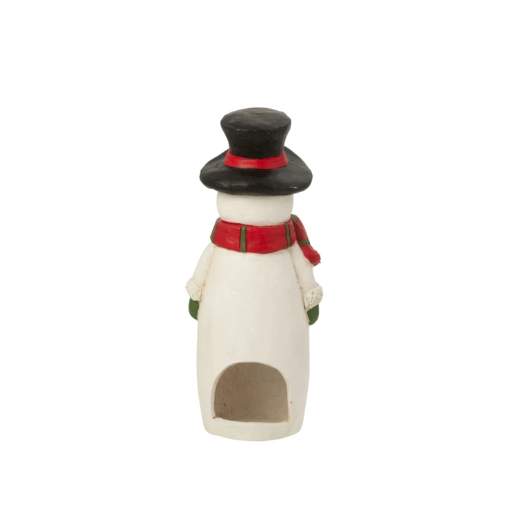 Bonhomme de neige décoratif avec foulard et chapeau en magnésium - grand modèle