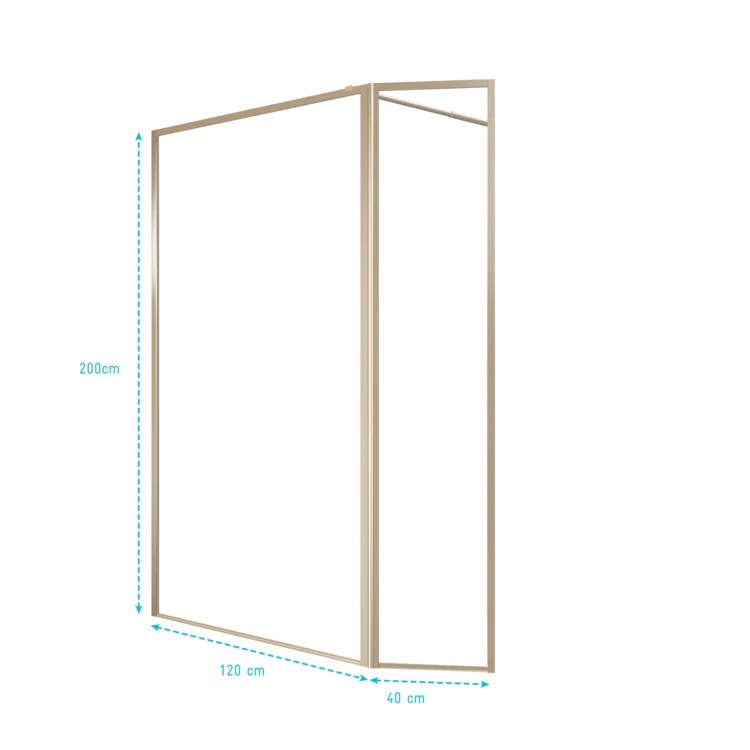 Paroi de douche à l’italienne avec volet pivotant en verre trempé 5 mm