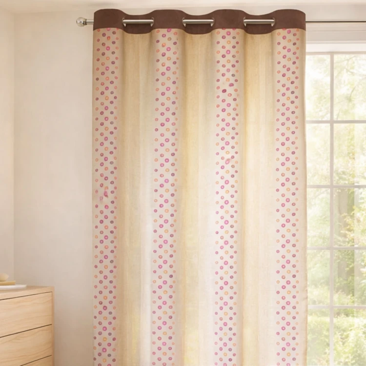 Voilage tamisant à pois et rayures