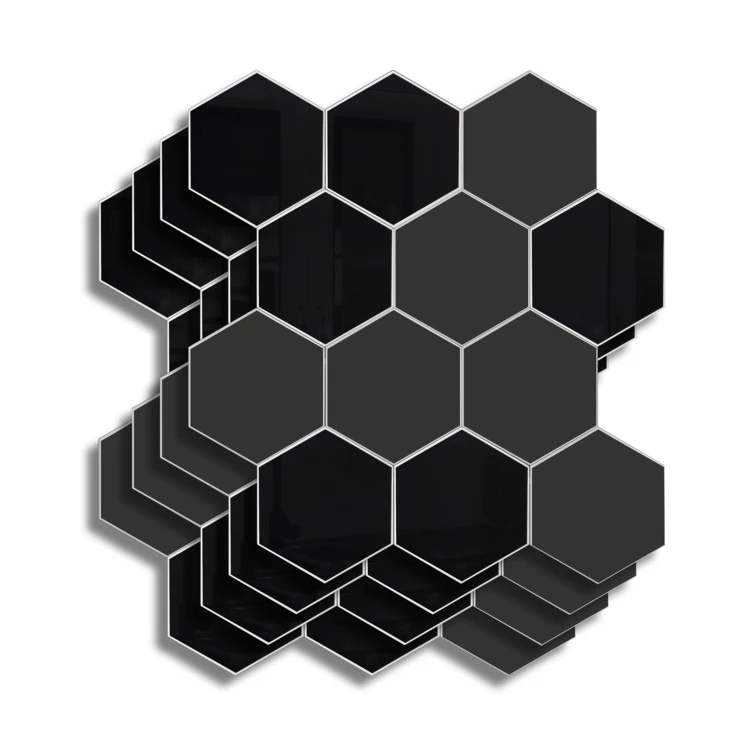 Crédence adhésive murale 3D effet carrelage hexagonal 4 pièces