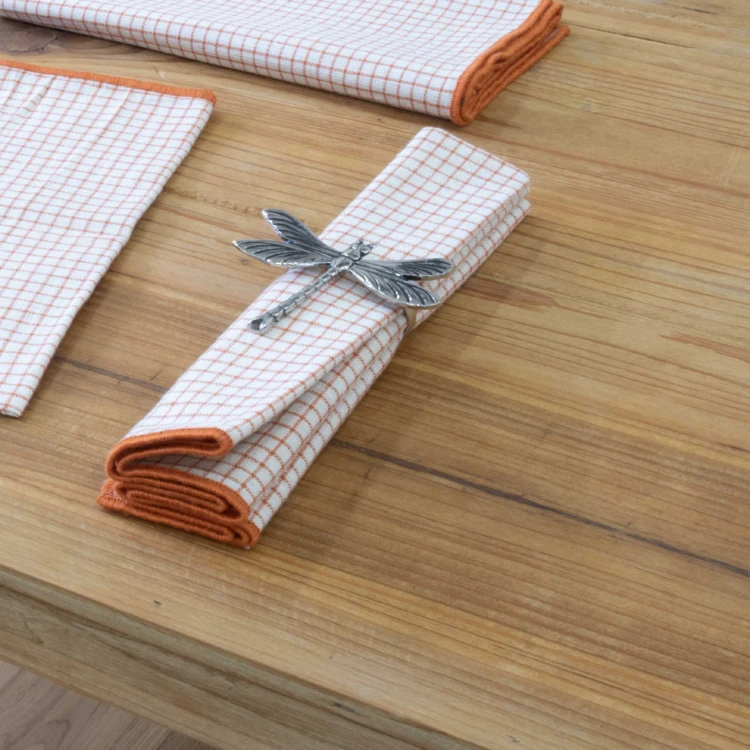 Serviette de table à carreaux en coton