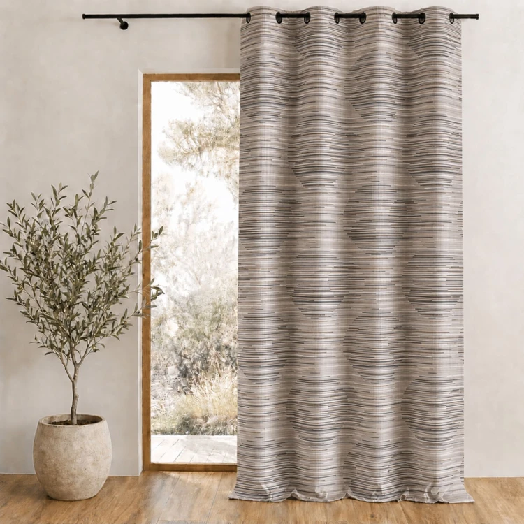 Rideau en jacquard fantaisie et graphique
