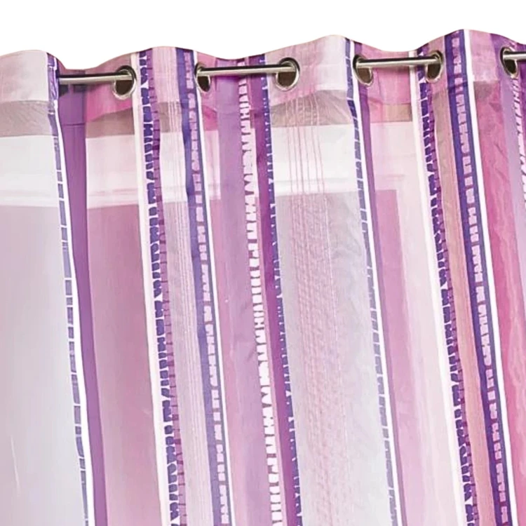 Voilage en organza jacquard à rayures verticales colorées