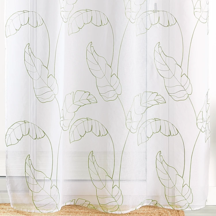 Voilage motif feuilles à pattes cachées
