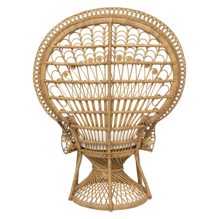 Fauteuil en rotin avec grand dossier haut tressé