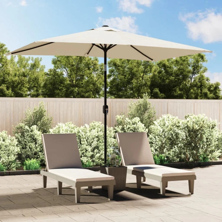 Parasol d'extérieur rectangulaire inclinable