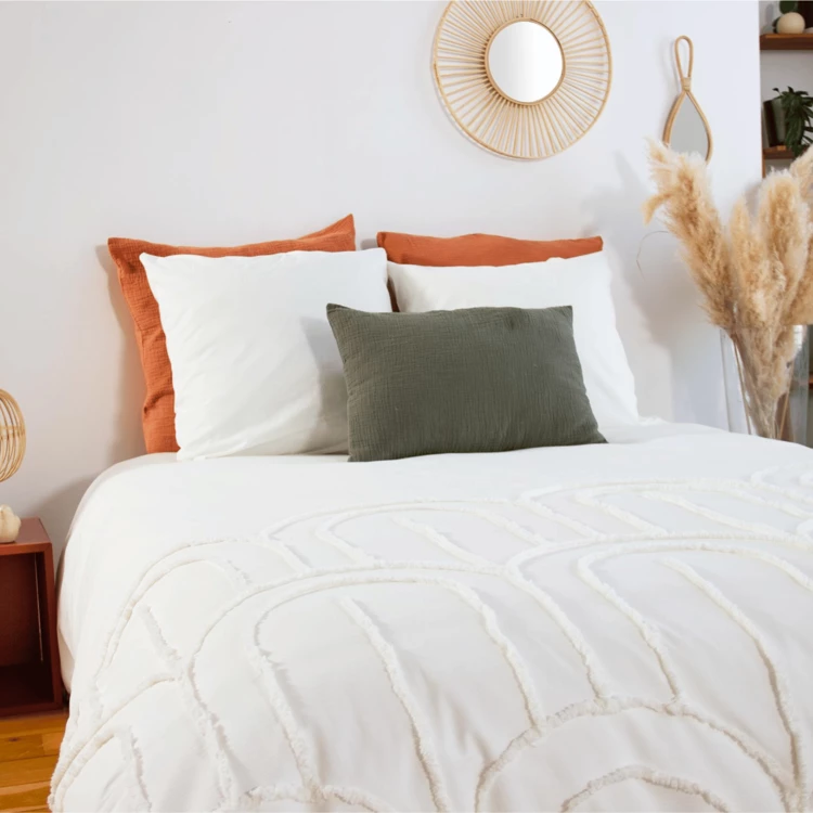 Bettwäsche-Set aus dreiteiligem getufteten Baumwolle