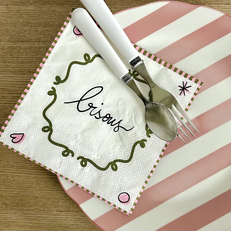 Lot de 20 serviettes papier bisou