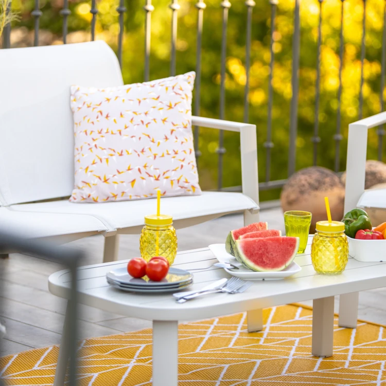 Salon de jardin bas 4 places en aluminium