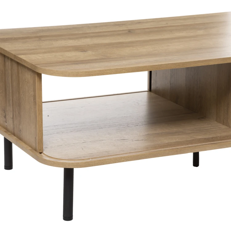 Mesa de centro con puertas correderas acanaladas