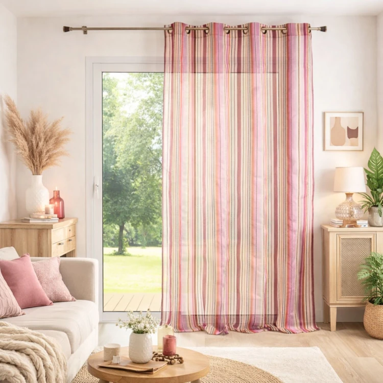 Voilage en organza à rayures