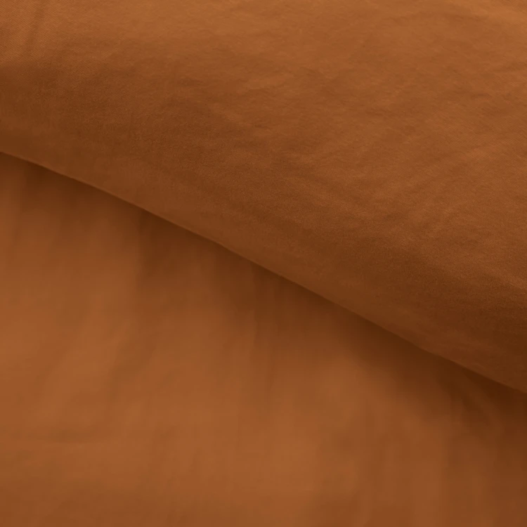 Parure de lit 3 pièces en microfibre unie lavée housse + taies