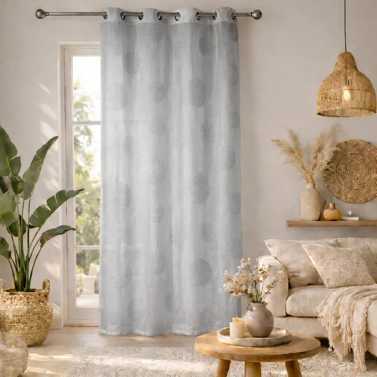 Voilage motif rond impression magnétique