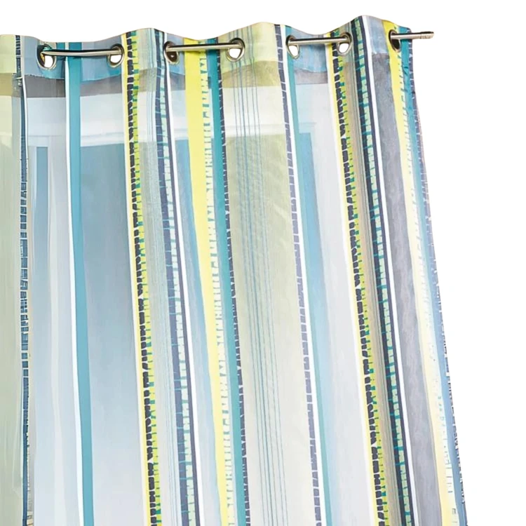 Voilage en organza jacquard à rayures verticales colorées