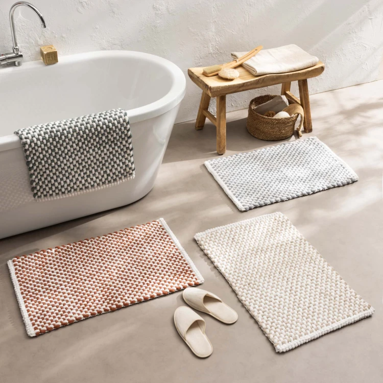 Tapis de bain en polycoton chenille ultra-absorbant