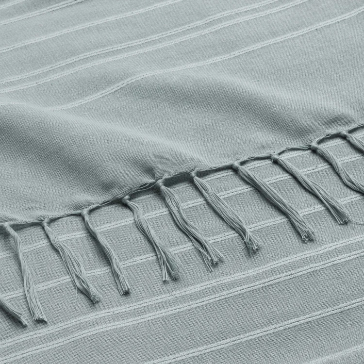 Plaid coton à franges grand format