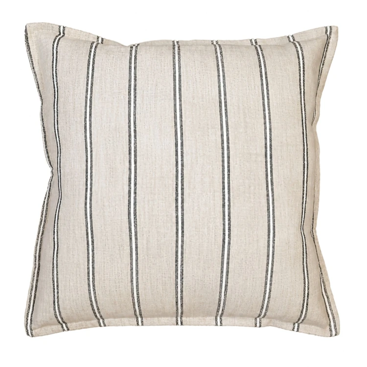 Housse de coussin 100% coton rayures rustiques LOURMARIN