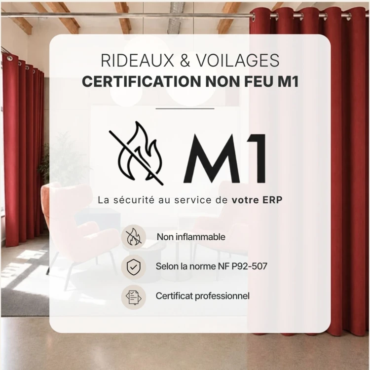 Rideau occultant ignifugé M1 non feu