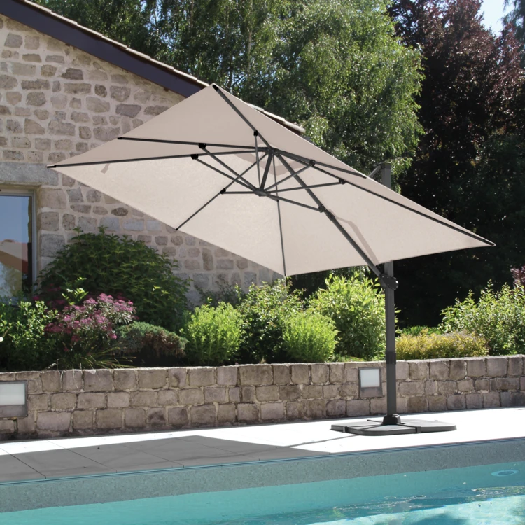 Grand parasol rectangulaire avec rotation 360°