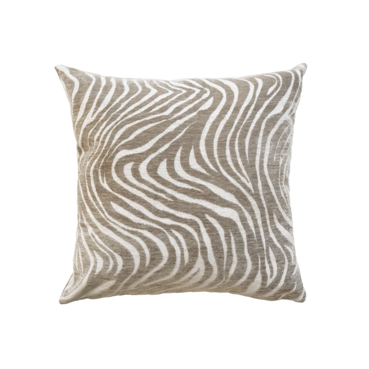 Coussin décoratif carré en velours jacquard à motif zébré