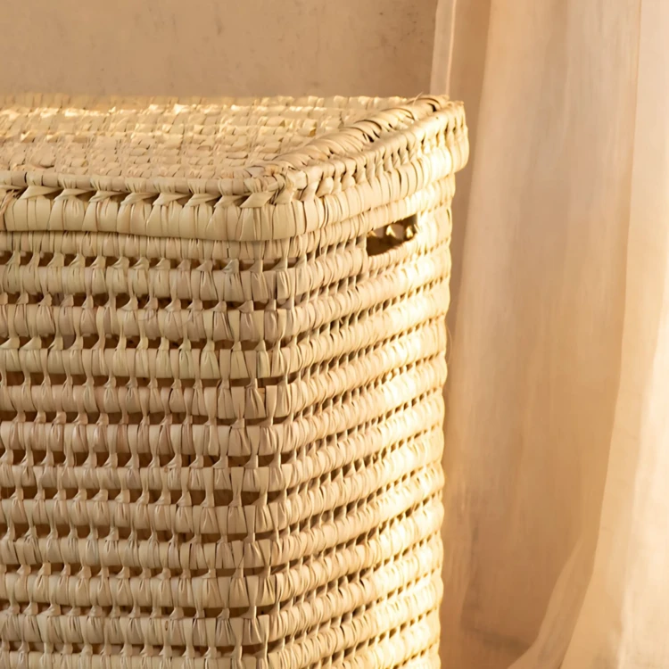 Panière à linge rectangle palmier