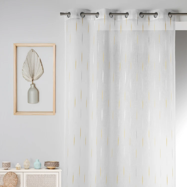 Voilage en Etamine Jacquard "Traits Fins"