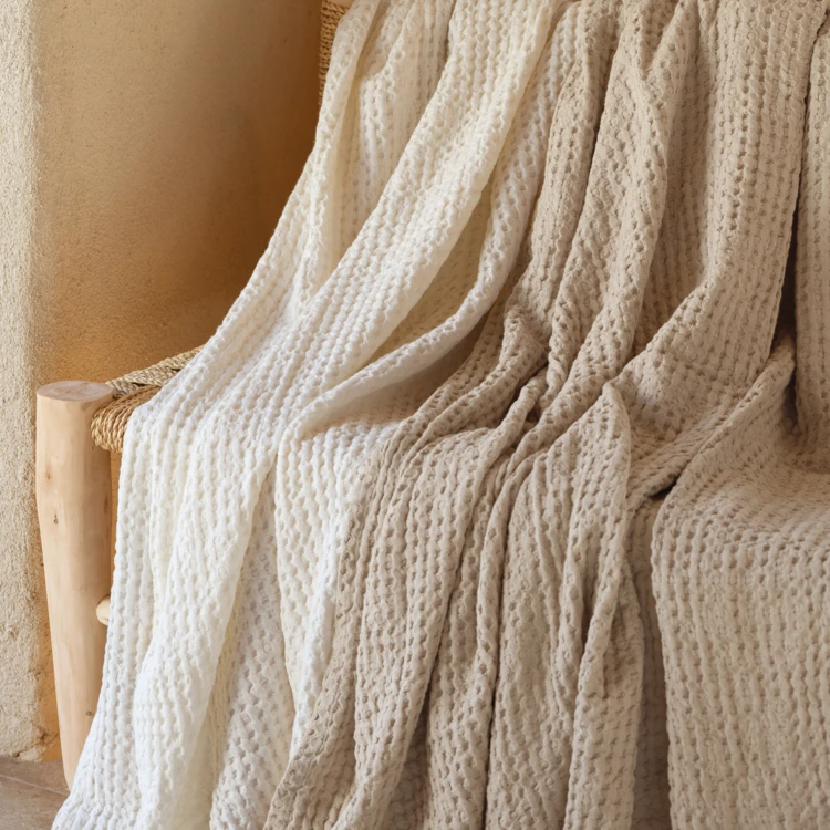 Plaid en coton gaufré