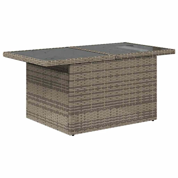 Table basse de jardin relevable avec plateau en verre
