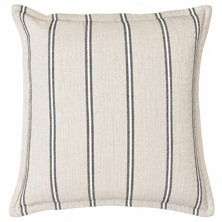 Housse de coussin 100% coton rayures rustiques LOURMARIN
