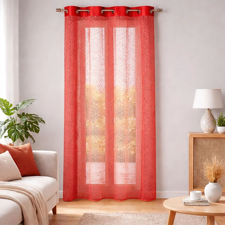 Voilage filet avec parement taffetas