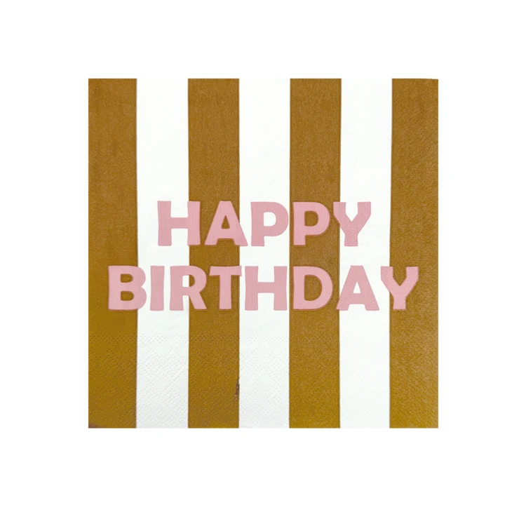 Bedruckte Papierservietten Happy Birthday - 20er-Set