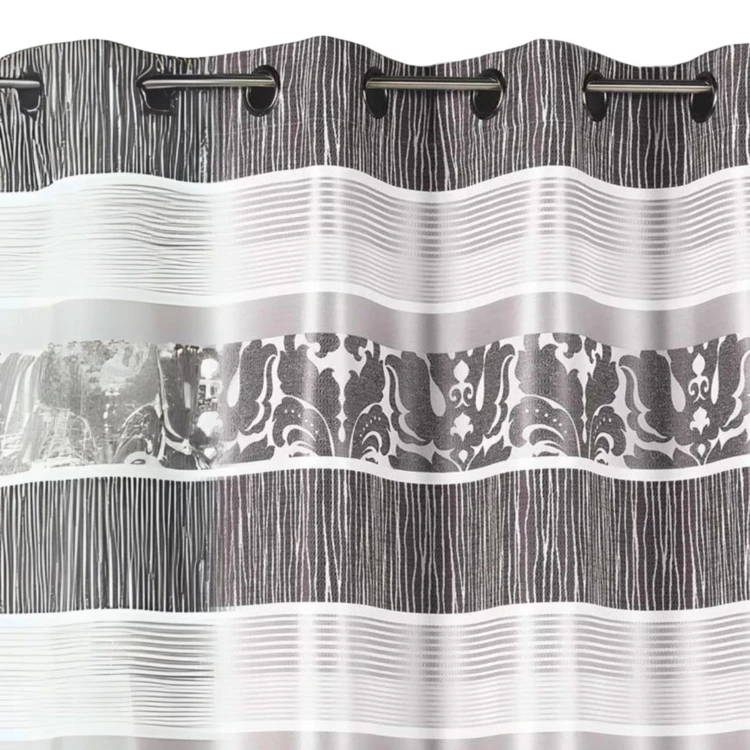 Rideau en jacquard à rayures horizontales colorées