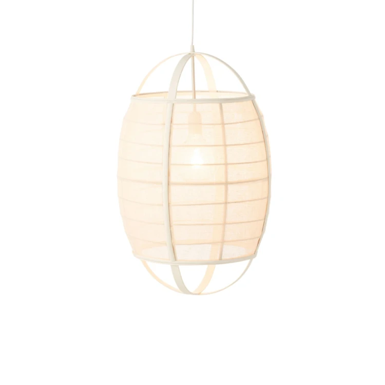 Suspension luminaire en lin et bambou
