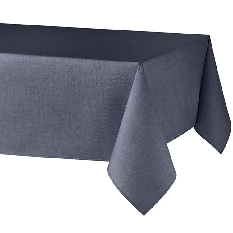 Nappe rectangulaire en polycoton enduit anti-tache unie